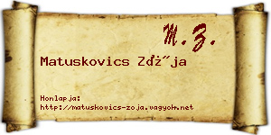 Matuskovics Zója névjegykártya